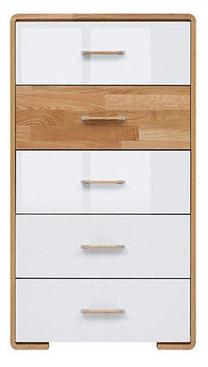 Komoda Bari, ąžuolo sp./balta sp., 106 cm x 40 cm x 58.5 cm