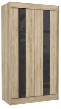 Шкаф ADRK Karen, черный цв./коричневатый цв., 61 см x 120 см x 215 см