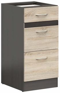 Apatinė virtuvinė spintelė Junona, sonoma ąžuolo sp./wenge sp., 47 cm x 40 cm x 82.5 cm