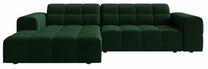 Kampinė sofa Cosmopolitan Design Chicago Bluvel 78, žalio stiklo sp., kairinė, 167 x 234 cm x 78 cm