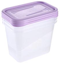 Maisto dėžučių rinkinys Keeeper Fredo Fresh, 1 l, 10.5 cm x 11 cm, skaidri sp./violetinė sp., 3 vnt.
