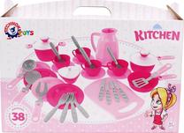 Наборы для игровой кухни, набор посуды Technok Kitchen 3275, розовый цв.