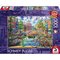 Dėlionė Schmidt Amsterdam Canal Magic, 49.3 cm x 69.3 cm, 1000 vnt., įvairių spalvų