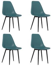 Kėdžių rinkinys VLX 338049, juoda sp./turkio sp., 52 cm x 46 cm x 84 cm, 4 vnt.