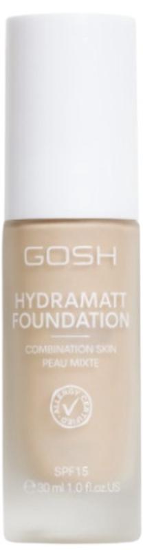 Skystas makiažo pagrindas Gosh Hydramatt, SPF 15, very light sp., 002n, 30 ml