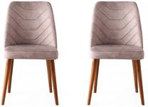Kėdžių rinkinys Kalune Design Dallas 555 974NMB1193, riešuto sp./smėlio sp., 49 cm x 50 cm x 90 cm, 2 vnt.