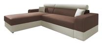 Kampinė sofa Idzczak Meble Infinity Lux M06027, ruda sp./smėlio sp., kairinė, 184 x 184 cm x 95 cm