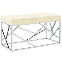 Prieškambario suoliukas VLX Cream, kreminė sp., 97 cm x 44 cm x 46 cm