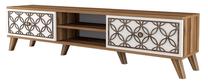 TV galds Kalune Design Class, balts krās./valriekstu krās., 180 cm x 35 cm x 44 cm