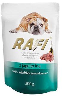Mitrā barība (konservi) suņiem Rafi, jēra gaļa, 0.3 kg