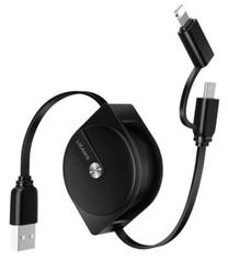 Adapteris Usams, Micro USB/USB/Apple Lightning, juoda sp.