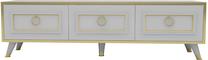 TV galds Kalune Design Sona, zelta krās./balta krās., 29.6 cm x 150 cm x 44.6 cm
