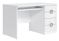 Rakstāmgalds ar atvilktnēm Ringo, 120 cm x 70 cm, 75.5 cm, balta krās.