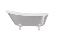 Vonia, laisvai pastatoma Besco Olaya Glam, 160 cm x 68 cm x 68 cm, ovalas, sidabro sp./chromo sp.
