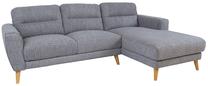 Kampinė sofa Dante RC, pilka sp., dešininė, 232 x 163 cm x 83 cm
