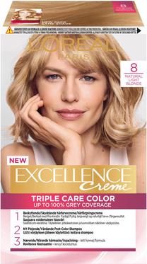 Matu krāsa L’Oréal Paris Excellence Creme, natural light blonde krās., 8, 176 ml