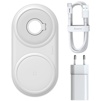 Telefono įkroviklis Baseus WXPL-B02 2 in 1 QI Dual Charge Wireless Charger, AC/DC/Qi