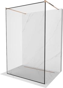 Dušo sienelė Mexen Kioto Walk-In Black Border, 130 cm x 200 cm, juoda sp./rausvojo aukso sp./grūdintas