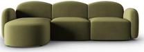 Kampinė sofa Micadoni Home Blair Velvet, šviesiai žalia sp., kairinė, 272 x 155 cm x 80 cm