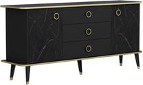 Komoda Kalune Design Bien 506MNR1306, aukso sp./juoda sp., 84 cm x 180 cm x 45 cm