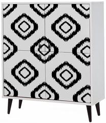Spintelė Kalune Design Multi Purpose Fas, balta sp./juoda sp., 36 cm x 95 cm x 111 cm