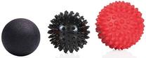 Masāžas instrumentu komplekts Gymstick Massage Ball Set Massage Ball Set, melna krās./sarkana krās., 9.1 cm