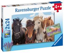 Dėlionė 2in1 Ravensburger Horses 2x24, 26 cm x 18 cm, 48 vnt.