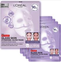 Sejas maska, komplekts L’Oréal Paris Revitalift Filler Glass Skin, 25 g, 4 gab.