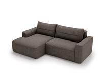 Kampinė sofa - lova Polak Meble Lullo, ruda sp., kairinė, 233 x 144 cm x 90 cm