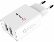 Telefono įkroviklis Swissten Premium Travel, 2 x USB, balta sp., 23 W