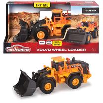 Игрушечный трактор Majorette Volvo Wheel Loader 213723001, 1:43, черный цв./oранжевый цв.