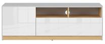 TV staliukas Nandu, ąžuolo/balta/pilka, 135 cm x 39 cm x 46 cm