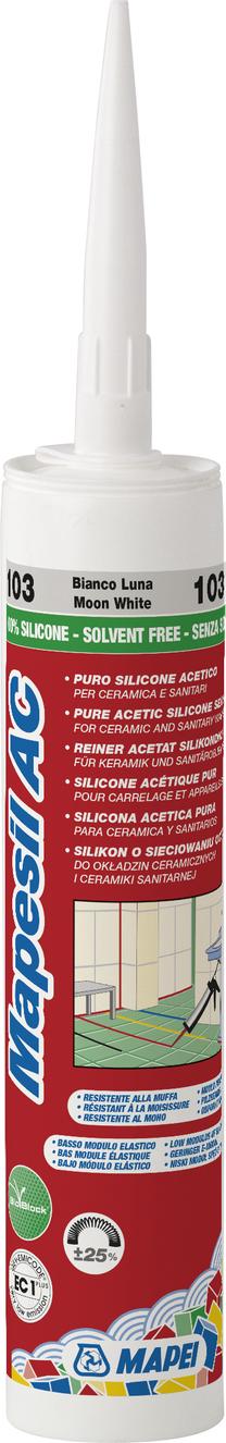 Hermetikas Mapei Mapesil AC 100 White, 310 ml, balta sp.