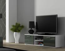 TV staliukas Cama Meble Soho 140, baltas/pilkas, 140 cm x 43 cm x 37 cm
