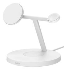 Belaidis indukcinis įkroviklis Belkin CHARGE PRO 3-in-1, MagSafe, balta sp., 15 W