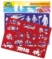 Набор для творчества Lena Stencils Vehicles People, многоцветный
