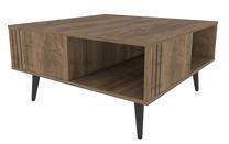 Kavos staliukas Kalune Design Ronas, riešuto sp., 89.6 cm x 89.6 cm x 46.5 cm