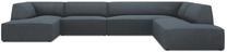 Kampinė sofa Micadoni Home Ruby Panoramic 7 Seats, mėlyna sp., dešininė, 366 x 273 cm x 69 cm
