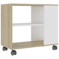 Žurnalinis staliukas VLX 802125, ąžuolo sp./balta sp., 70 cm x 35 cm x 55 cm