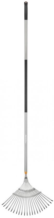 Lapu grābeklis vēdekļa Fiskars Ergonomic 1076977, ar kātu, 1870 mm, hroma krās.