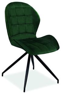 Valgomojo kėdė Loft Hals II Velvet, juoda sp./žalia sp., 50 cm x 41 cm x 87 cm