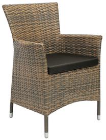 Õuetool Home4you Wicker, pruun v./hall v., 61 cm x 63 cm x 86 cm