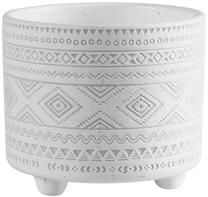 Puķu pods Evert 078452, keramika, 17 cm x 17 cm, Ø 17 cm, balta krās.