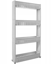Vannas istabas plaukts Springos Mobile Shelves, 54 cm x 101.5 cm x 12.5 cm, pelēka krās.