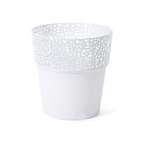 Puķu pods Lamela Rosa 656-05, plastmasa, Ø 13 cm, balta krās.