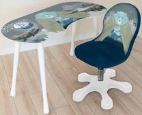 Bērnu istabas mēbeļu komplekts Kalune Design Polar 374PCN1217, zila krās./balta krās.