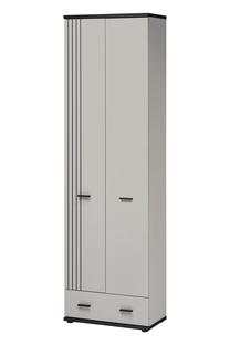 Prieškambario spinta ASM Hugo A, balta/juoda, 60 cm x 32 cm x 203 cm