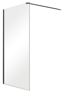 Dušo sienelė Besco Aveo Black 130 Walk In, 130 cm x 195 cm, skaidri sp./juoda sp./skaidrus