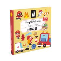 Магнитная книга-пазл Janod Magneti Stories Firefighters, многоцветный, 30 шт.