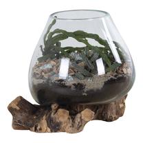 Dekoracija, "gėlių vazonas" House Nordic San Marino Waterdrop 4501051, skaidri sp./ruda sp., 20 cm x 18 cm x 20 cm, 1 kg